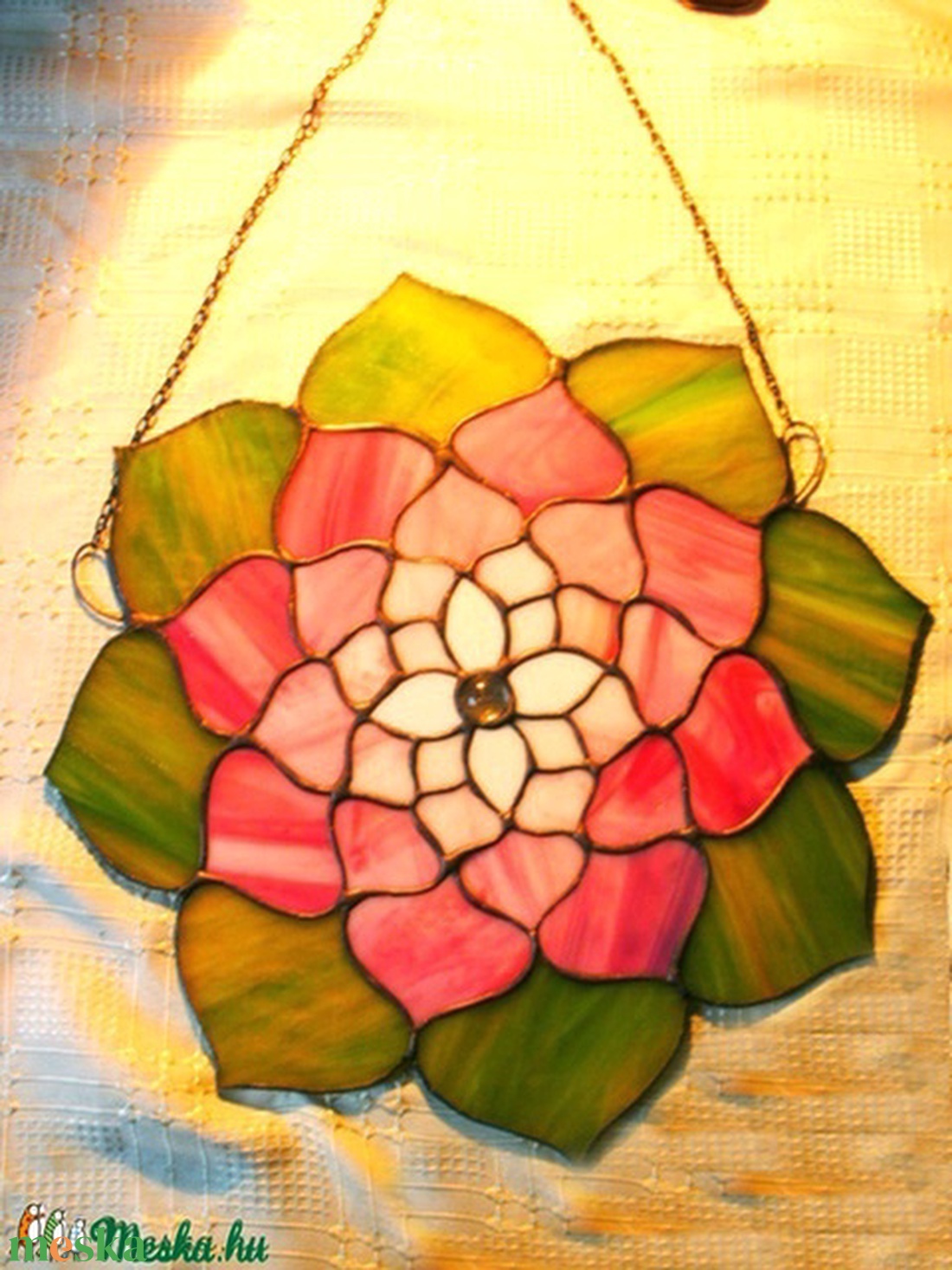 Mandala tiffany ablakdísz - otthon & életmód - dekoráció - ajtó- és ablak dekoráció - ablakdísz - Meska.hu