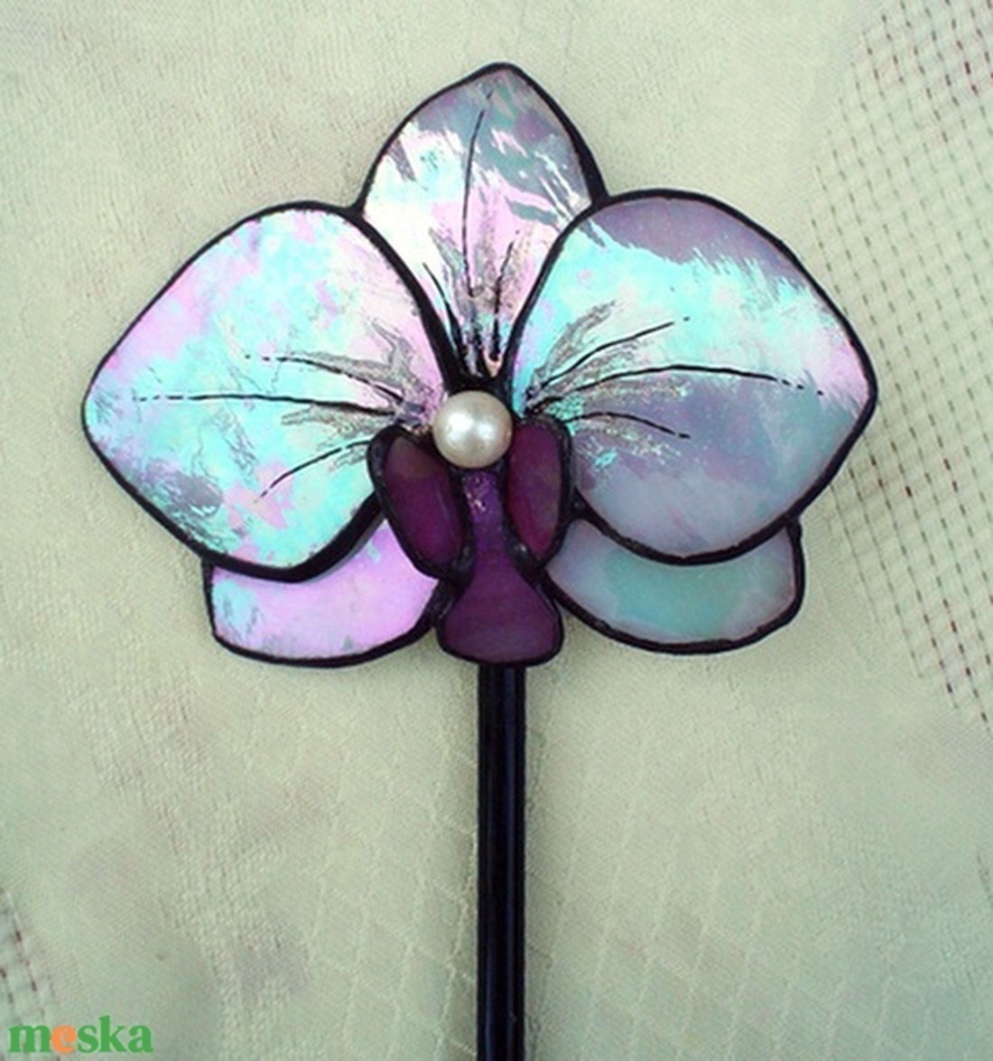 Tiffany Orchidea virágdísz irizált rózsaszínesfehér - otthon & életmód - dekoráció - virágdísz és tartó - csokor & virágdísz - Meska.hu Tiffany Orchidea virágdísz irizált rózsaszínesfehér - otthon & életmód - dekoráció - virágdísz és tartó - csokor & virágdísz - Meska.hu
