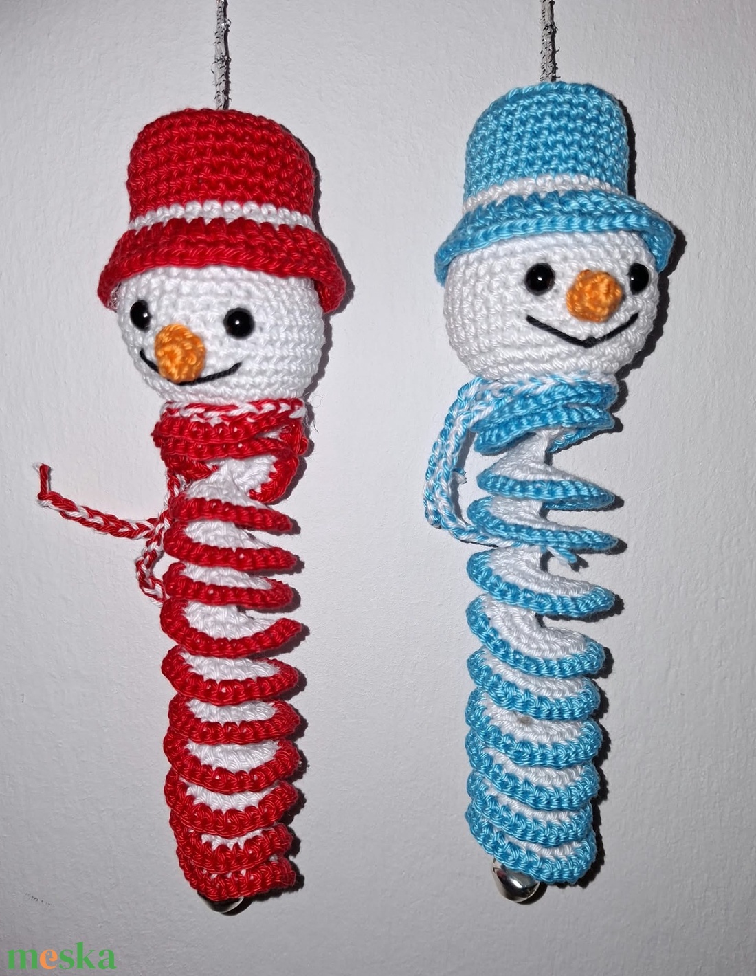 Hóember dísz � amigurumi - karácsony - karácsonyi lakásdekoráció - karácsonyi lakásdíszek - Meska.hu