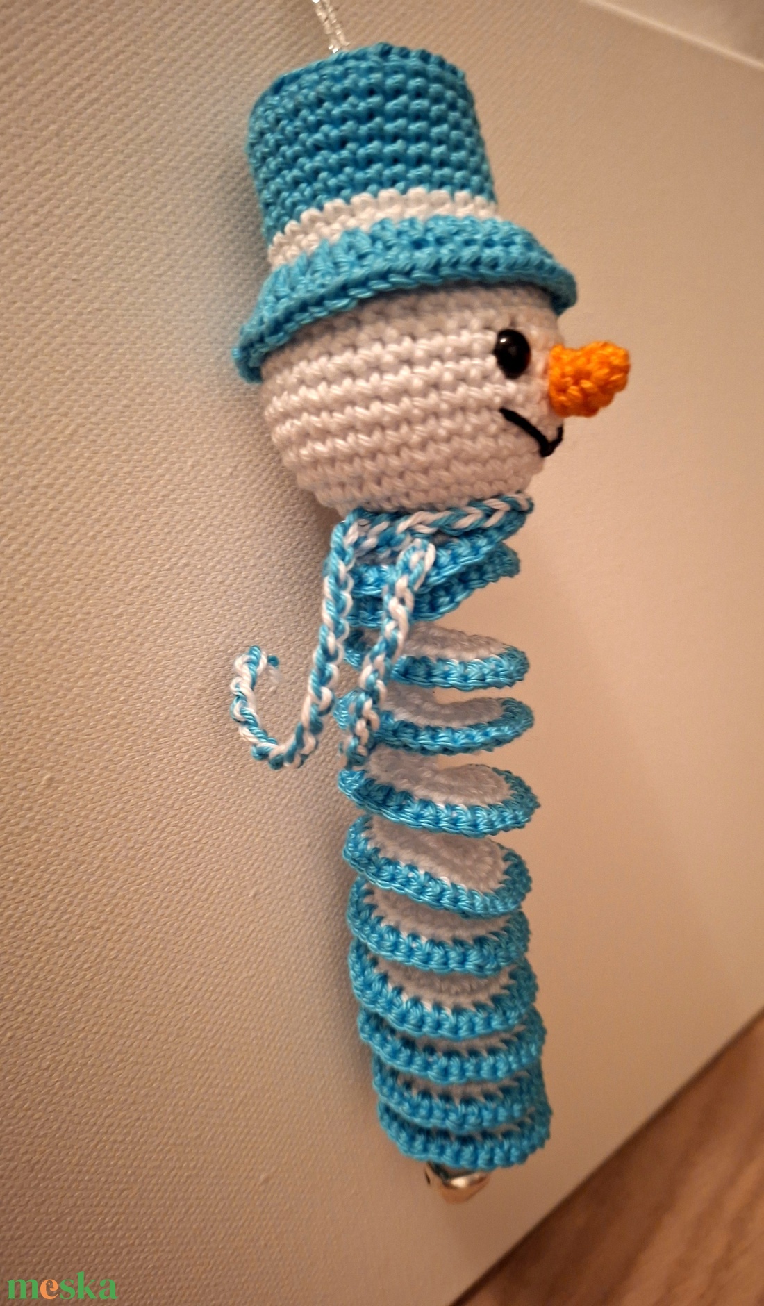 Hóember dísz � amigurumi - karácsony - karácsonyi lakásdekoráció - karácsonyi lakásdíszek - Meska.hu