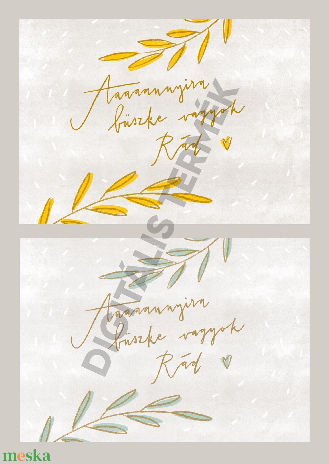 Büszke vagyok Rád képeslap / digitális termék - művészet - grafika & illusztráció - Meska.hu