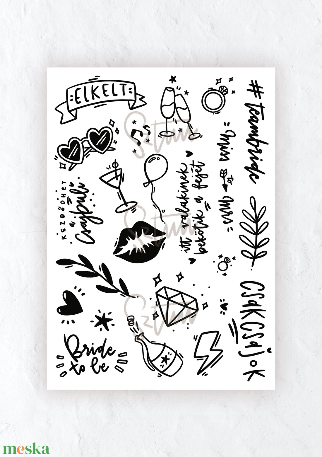Ideiglenes tetkó // LÁNYBÚCSÚ (A6 méretű ív) - művészet - grafika & illusztráció - digitális - Meska.hu Ideiglenes tetkó // LÁNYBÚCSÚ (A6 méretű ív) - művészet - grafika & illusztráció - digitális - Meska.hu