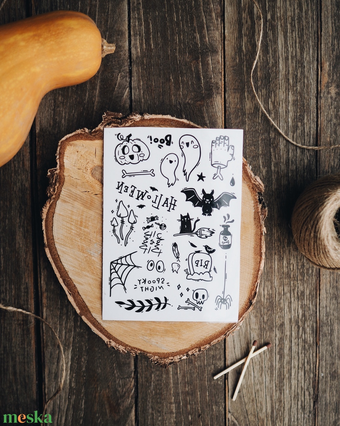 Ideiglenes tetkó // HALLOWEEN (A6 méretű ív) - otthon & életmód - papír, írószer - ideiglenes tetoválás - Meska.hu
