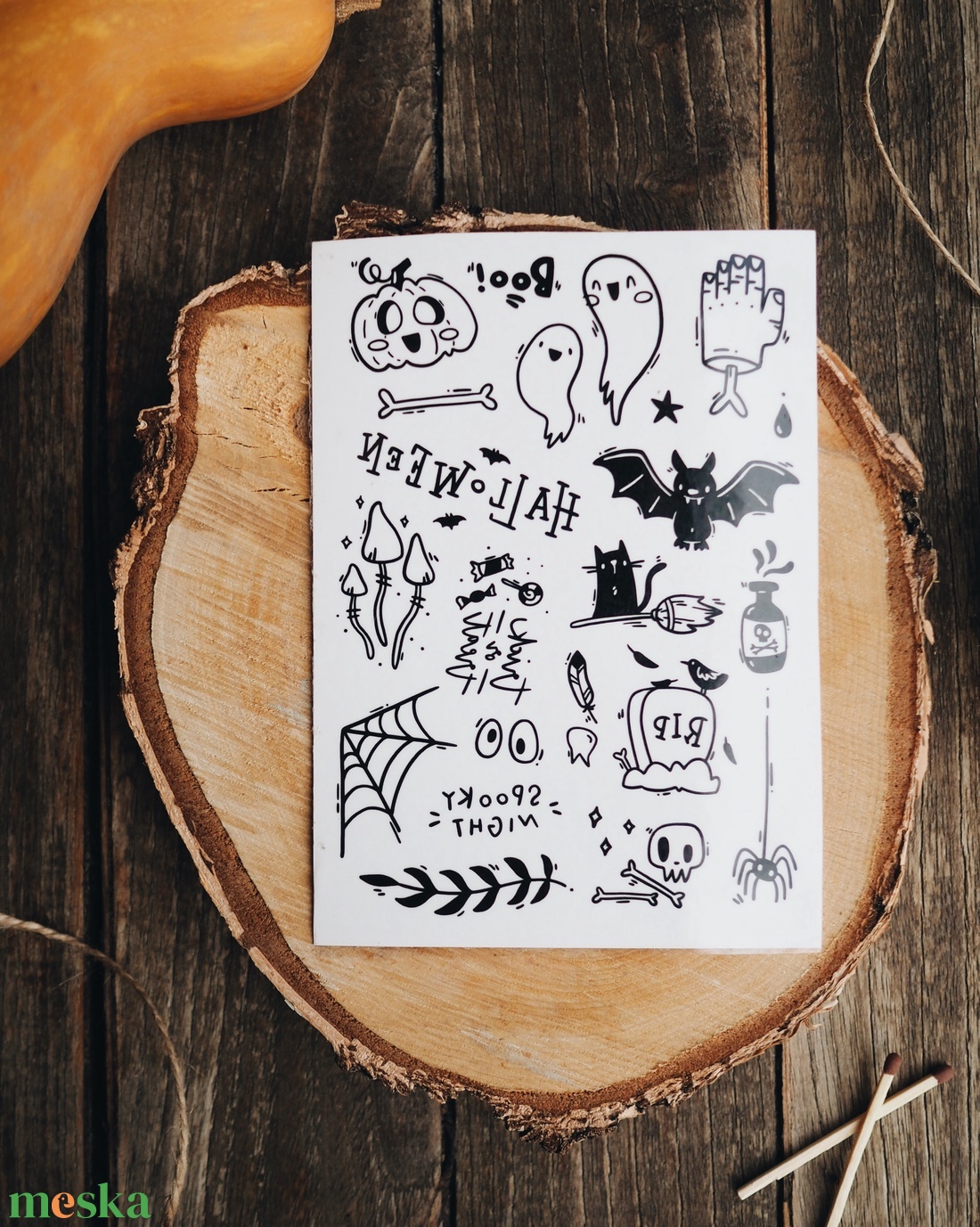 Ideiglenes tetkó // HALLOWEEN (A6 méretű ív) - otthon & életmód - papír, írószer - ideiglenes tetoválás - Meska.hu