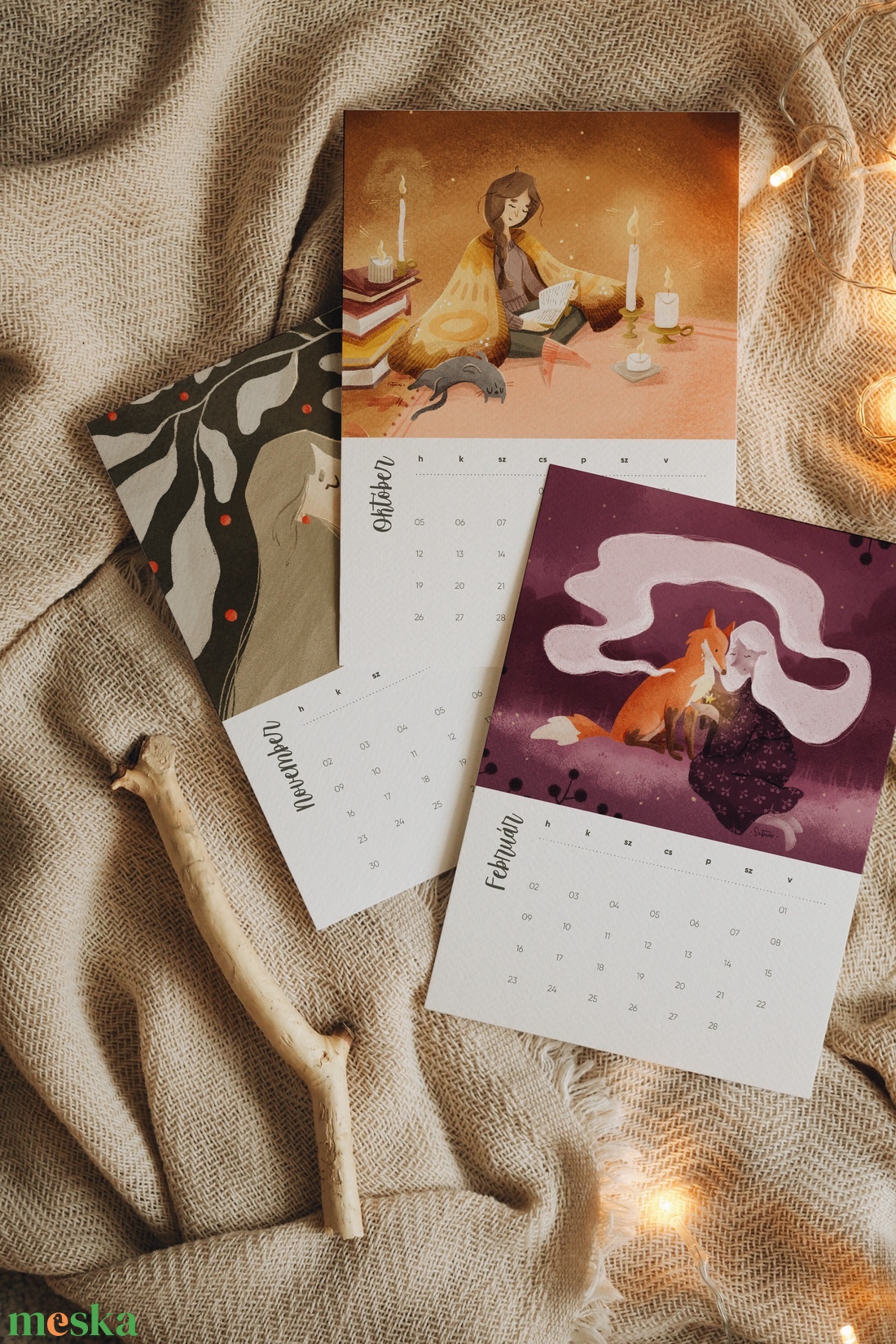 ILLUSZTRÁCIÓS NAPTÁR 2026 - otthon & életmód - papír, írószer - naptár & tervező - Meska.hu