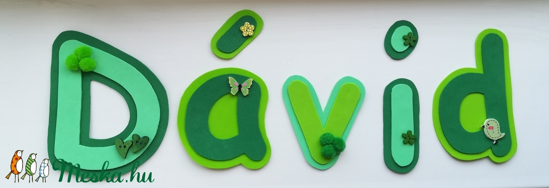 Dekorgumi név (Dávid) - otthon & életmód - dekoráció - Meska.hu