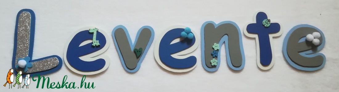 Dekorgumi név (Levente) - otthon & életmód - dekoráció - Meska.hu
