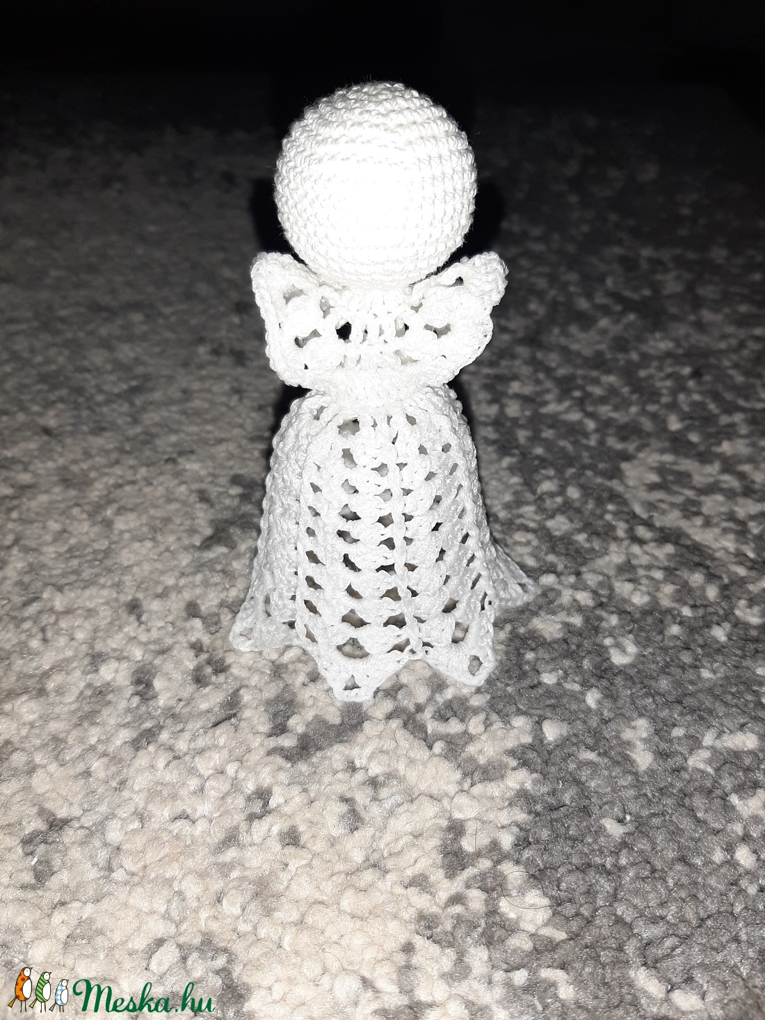 Horgolt angyal - karácsony - karácsonyi lakásdekoráció - karácsonyfadíszek - Meska.hu