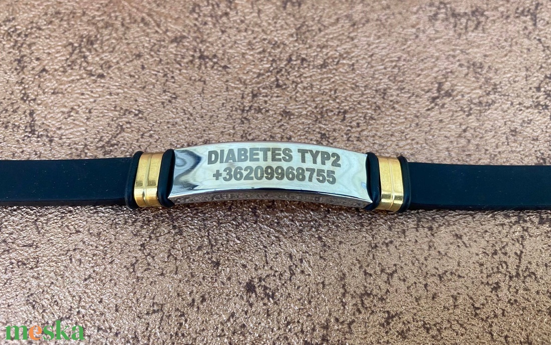 Diabetes, cukorbeteg szilikon karkötő - ékszer - karkötő - névre szóló karkötő - Meska.hu