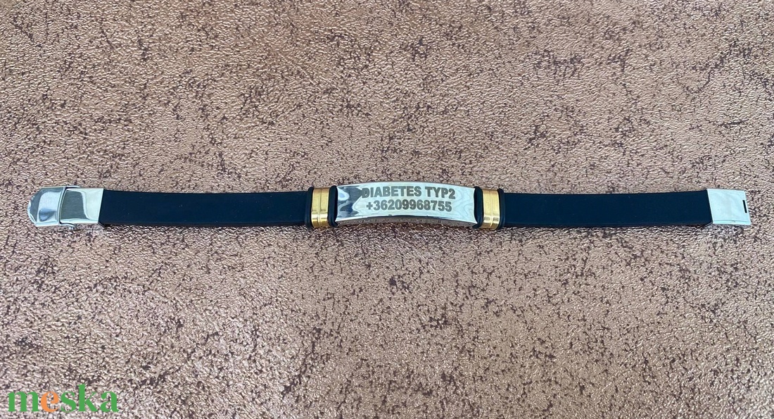 Diabetes, cukorbeteg szilikon karkötő - ékszer - karkötő - névre szóló karkötő - Meska.hu