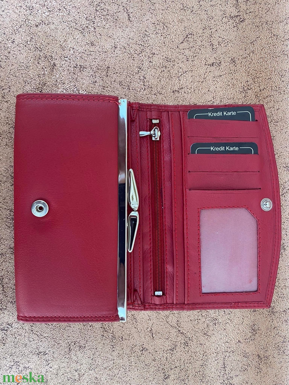 Női  bőr pénztárca RFID védelemmel - táska & tok - pénztárca & más tok - pénztárca - Meska.hu