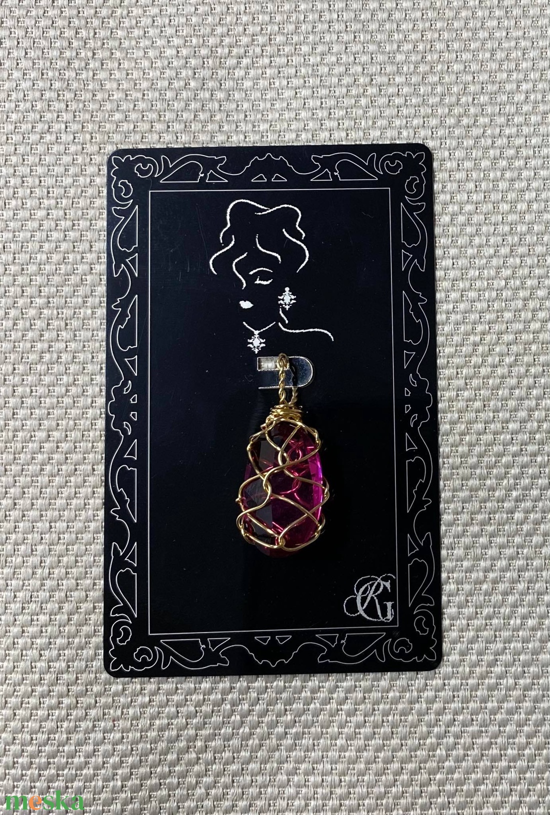 Csepp alakú üveg medál - ékszer - nyaklánc - medál - Meska.hu