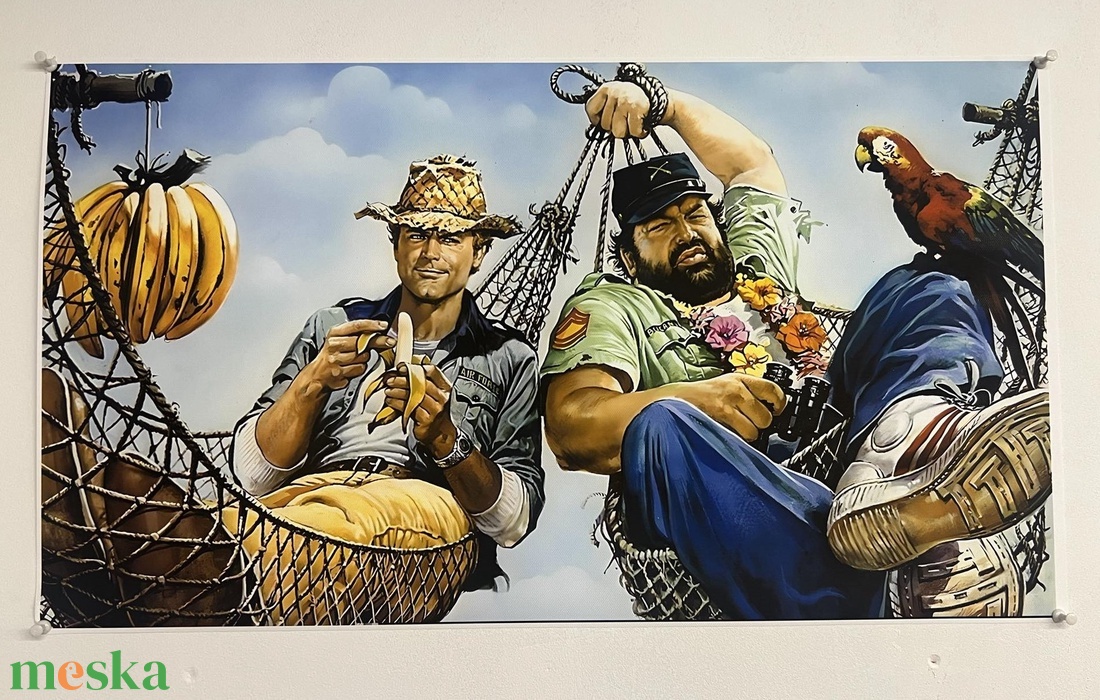 Vászonkép tekercsben, Bud Sepencer - Terence Hill , Kincs, ami nincs 100x60 cm - otthon & életmód - dekoráció - kép & falikép - vászonkép - Meska.hu