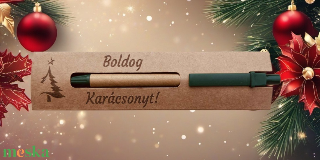 Újrahasznosított anyagból készült toll, egyedi gravírozással, ajándék papír tokkal - otthon & életmód - papír, írószer - ceruza & toll - Meska.hu