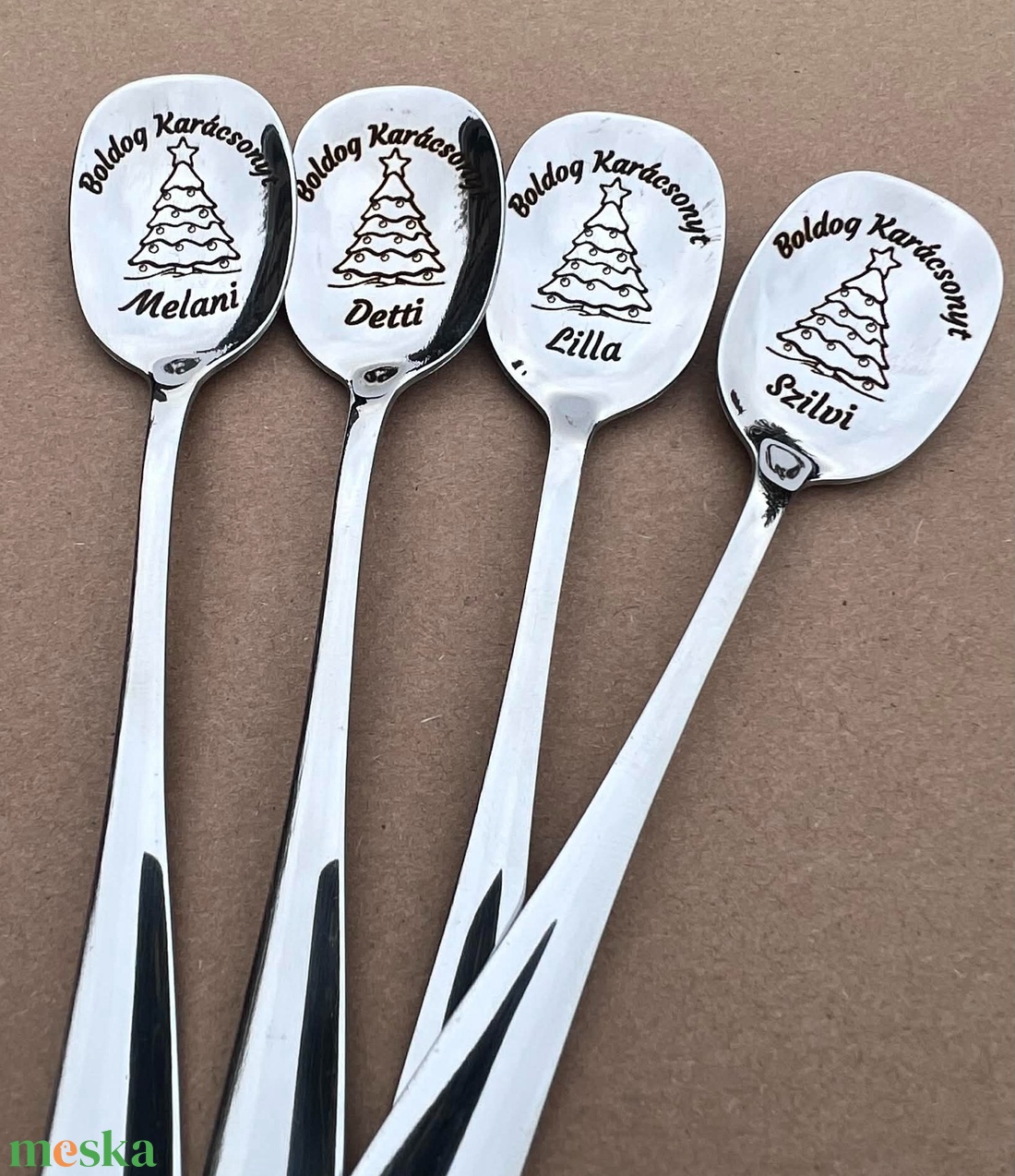 10 db kávéskanál egyedi, névre szóló gravírozással,  - otthon & életmód - konyhafelszerelés, tálalás - tálalás - kanál & villa - Meska.hu