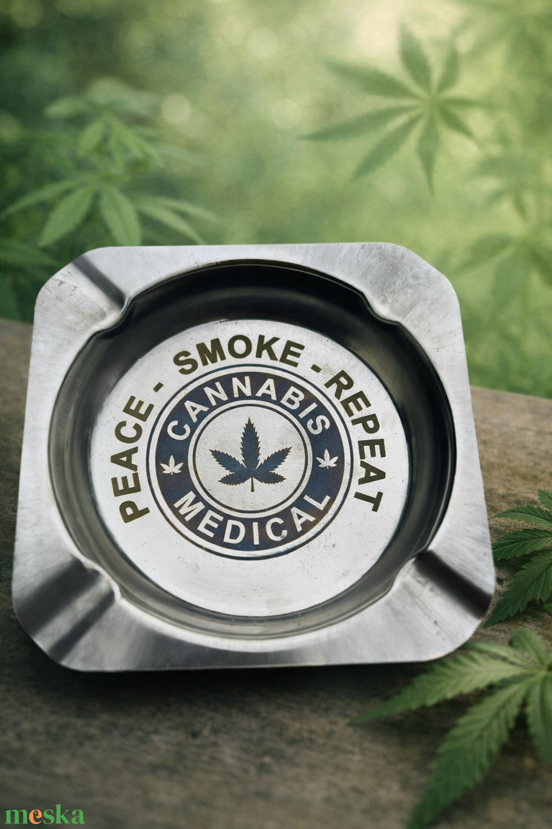 Rozsdamentes hamutál, egyedi lézeres gravírozással - otthon & életmód - dekoráció - asztal és polc dekoráció - hamutál, öngyújtó, pipa - Meska.hu