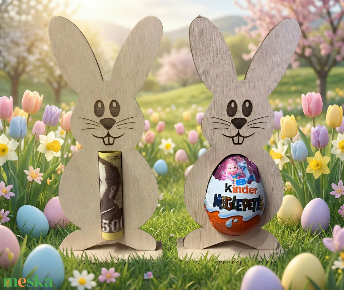 Húsvéti nyuszi, kinder, pénzátadó - ünnepi díszek, dekorációk - húsvéti díszek és dekorációk - húsvéti ajándékátadó - Meska.hu
