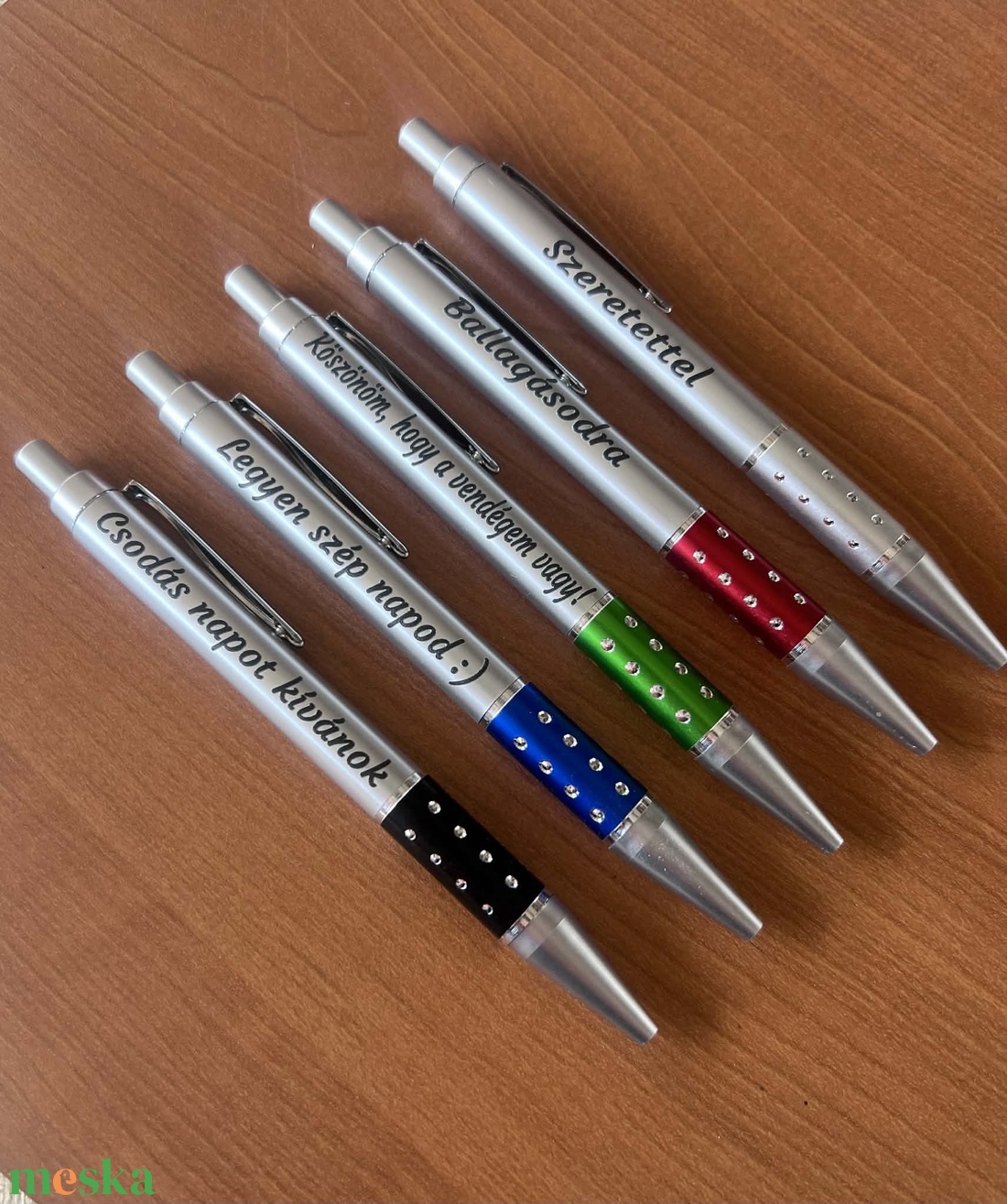 50 db fém hatású műanyag toll, egyedi gravírozással - otthon & életmód - papír, írószer - ceruza & toll - Meska.hu