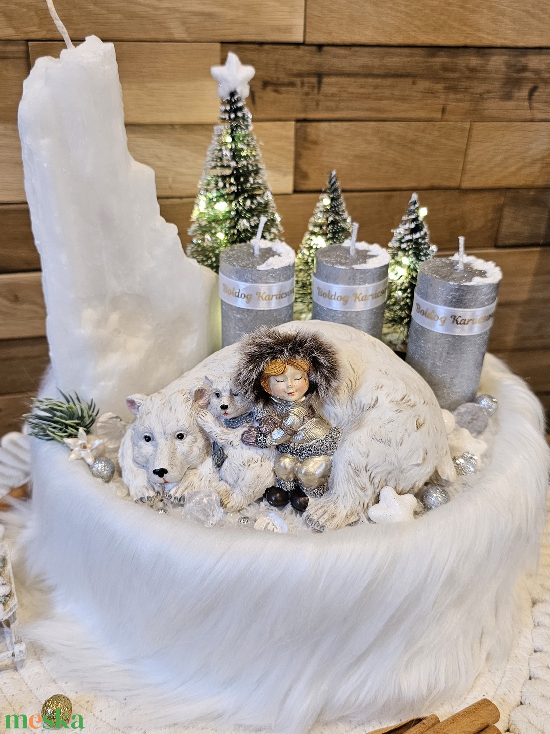 Jegesmedve díszítésű adventi dekoráció - karácsony - karácsonyi lakásdekoráció - ünnepi asztaldekoráció - Meska.hu Jegesmedve díszítésű adventi dekoráció - karácsony - karácsonyi lakásdekoráció - ünnepi asztaldekoráció - Meska.hu