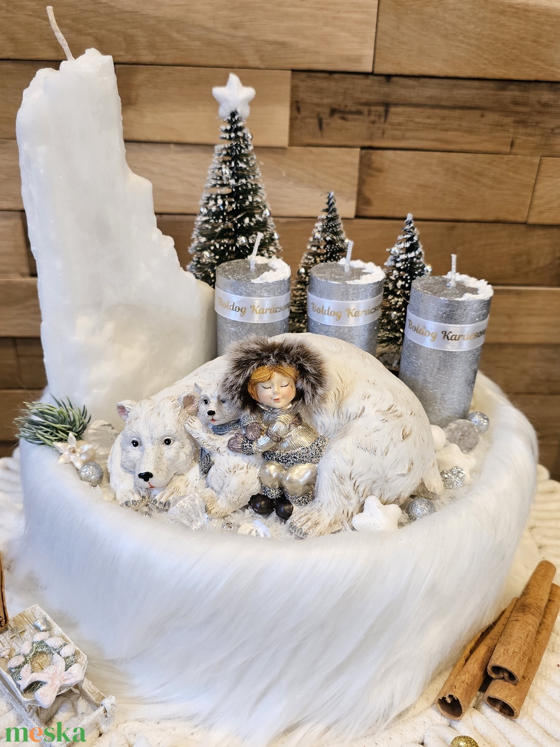 Jegesmedve díszítésű adventi dekoráció - karácsony - karácsonyi lakásdekoráció - ünnepi asztaldekoráció - Meska.hu Jegesmedve díszítésű adventi dekoráció - karácsony - karácsonyi lakásdekoráció - ünnepi asztaldekoráció - Meska.hu