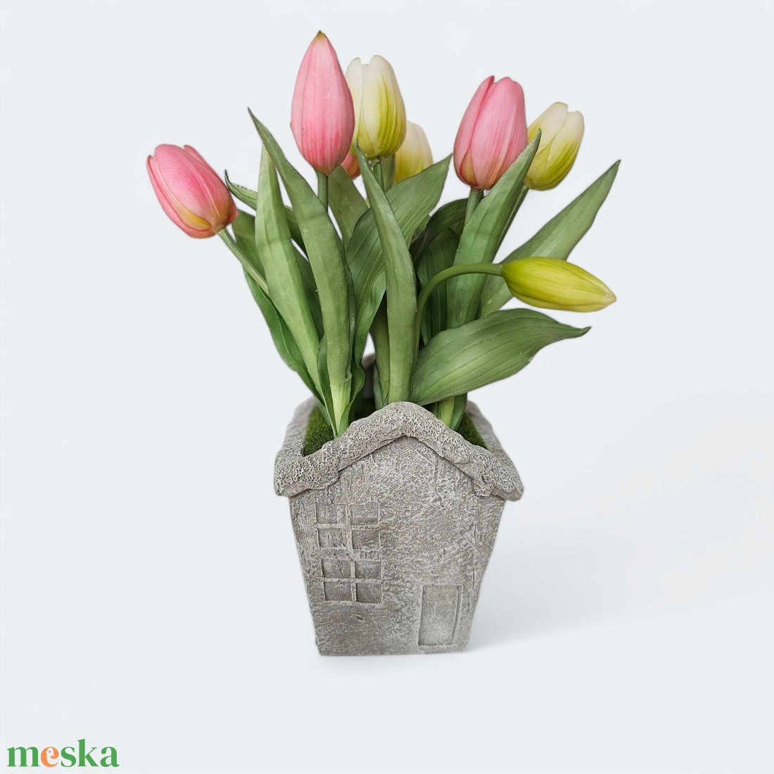 Tulipánok házikós kőkaspóban - otthon & életmód - dekoráció - asztal és polc dekoráció - asztaldísz - Meska.hu Tulipánok házikós kőkaspóban - otthon & életmód - dekoráció - asztal és polc dekoráció - asztaldísz - Meska.hu