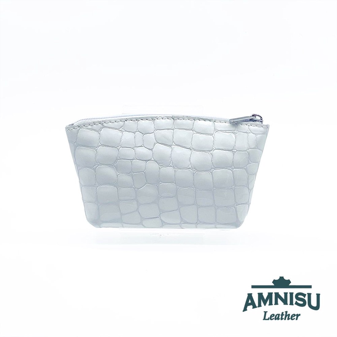 Fehér lakk krokkómintás egy cipzáras egyenes swarovski köves kulcstartó E3013 -  - Meska.hu