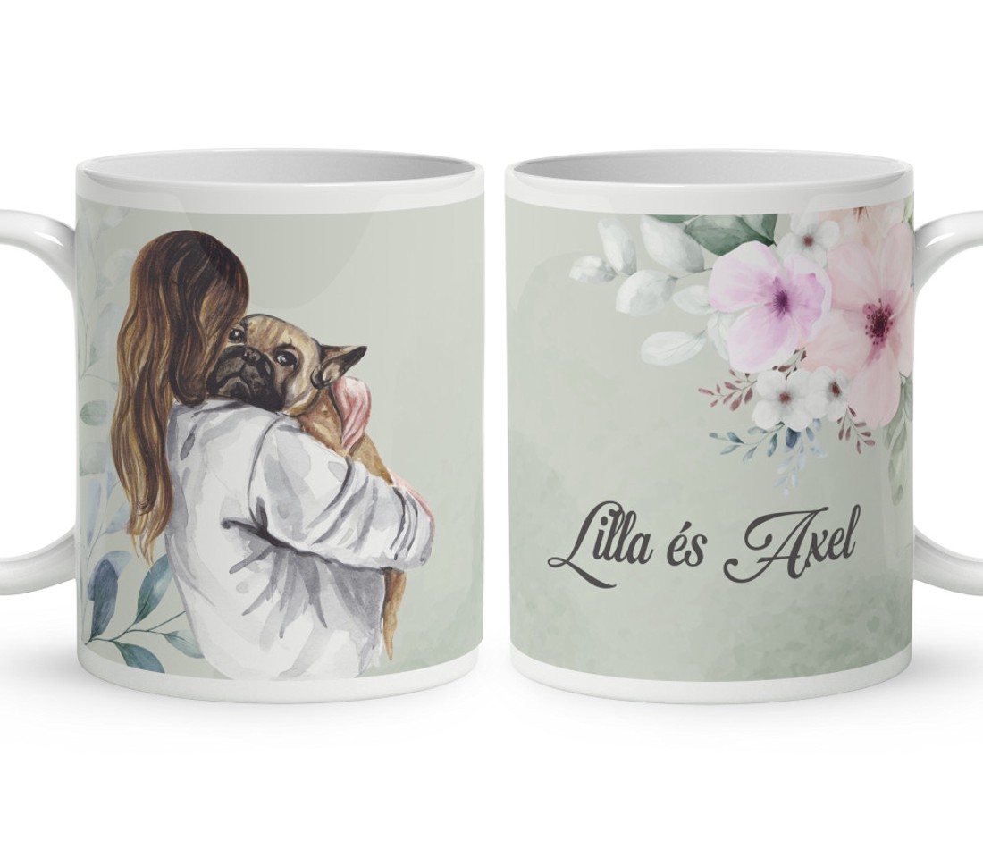 Kérd a neveddel - Bulldog kutyusom mintás bögre - otthon & életmód - konyhafelszerelés, tálalás - tálalás - bögre & csésze - Meska.hu