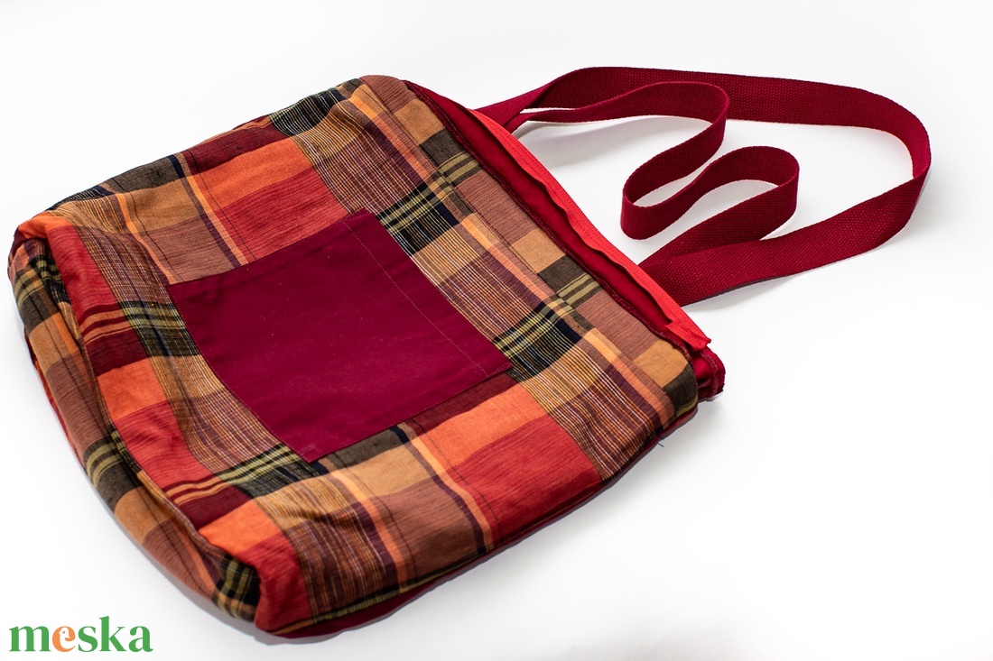 Bordó patchwork táska - táska & tok - kézitáska & válltáska - válltáska - Meska.hu