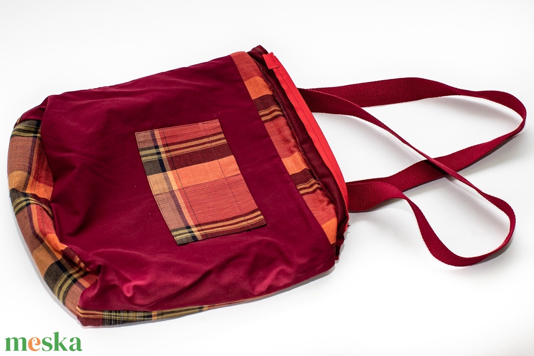 Bordó patchwork táska - táska & tok - kézitáska & válltáska - válltáska - Meska.hu