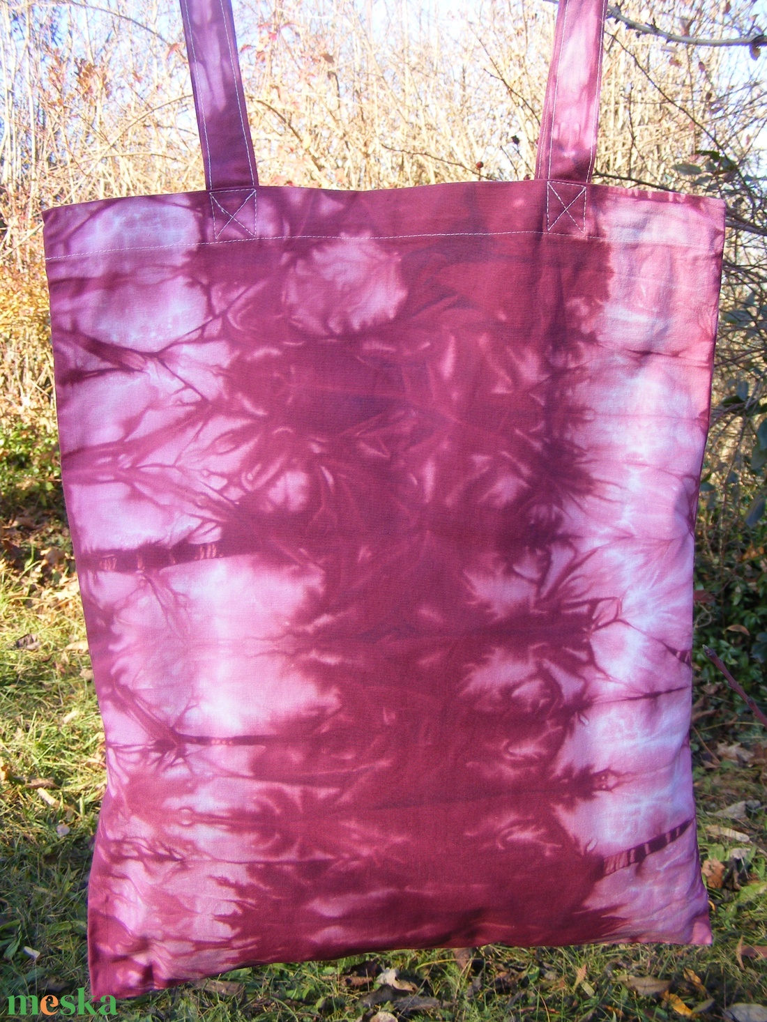 Bordó batik vászontáska - táska & tok - bevásárlás & shopper táska - shopper, textiltáska, szatyor - Meska.hu