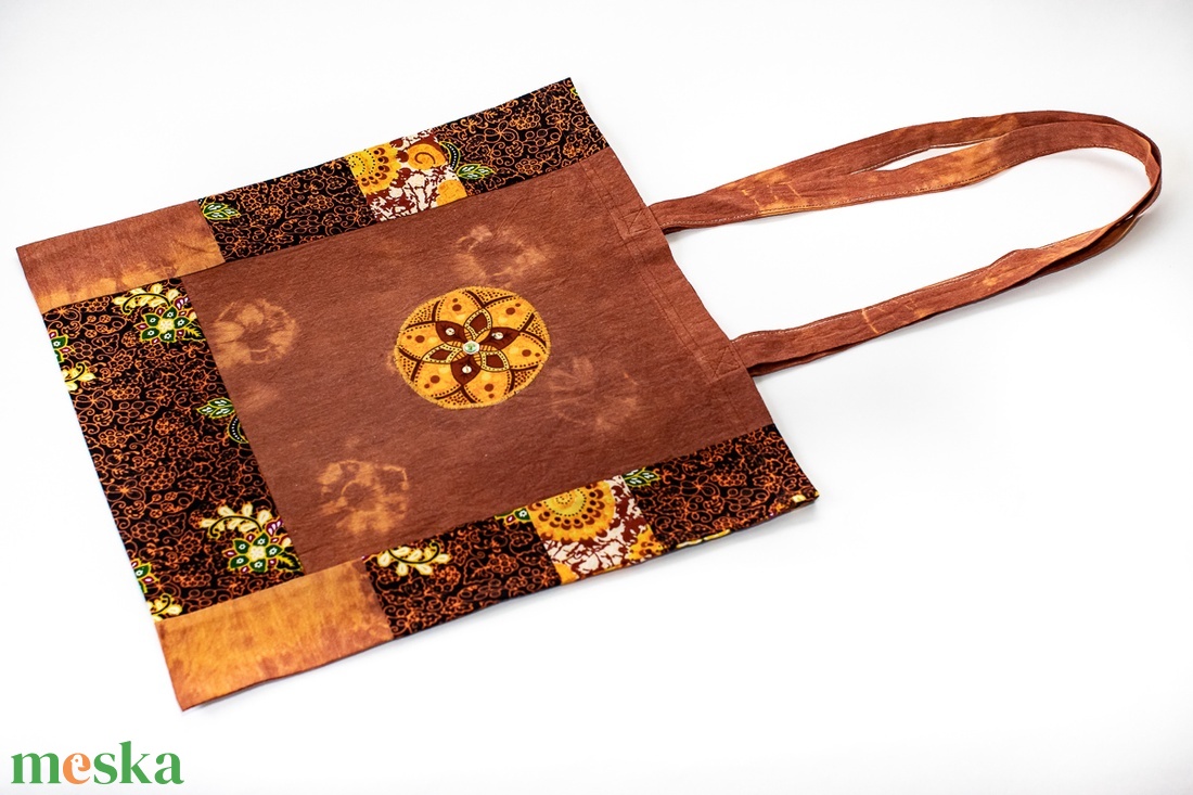 Barna batik vászontáska - táska & tok - bevásárlás & shopper táska - shopper, textiltáska, szatyor - Meska.hu