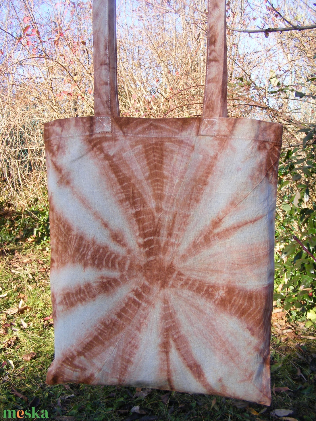 Rozsda batik vászontáska - táska & tok - bevásárlás & shopper táska - shopper, textiltáska, szatyor - Meska.hu