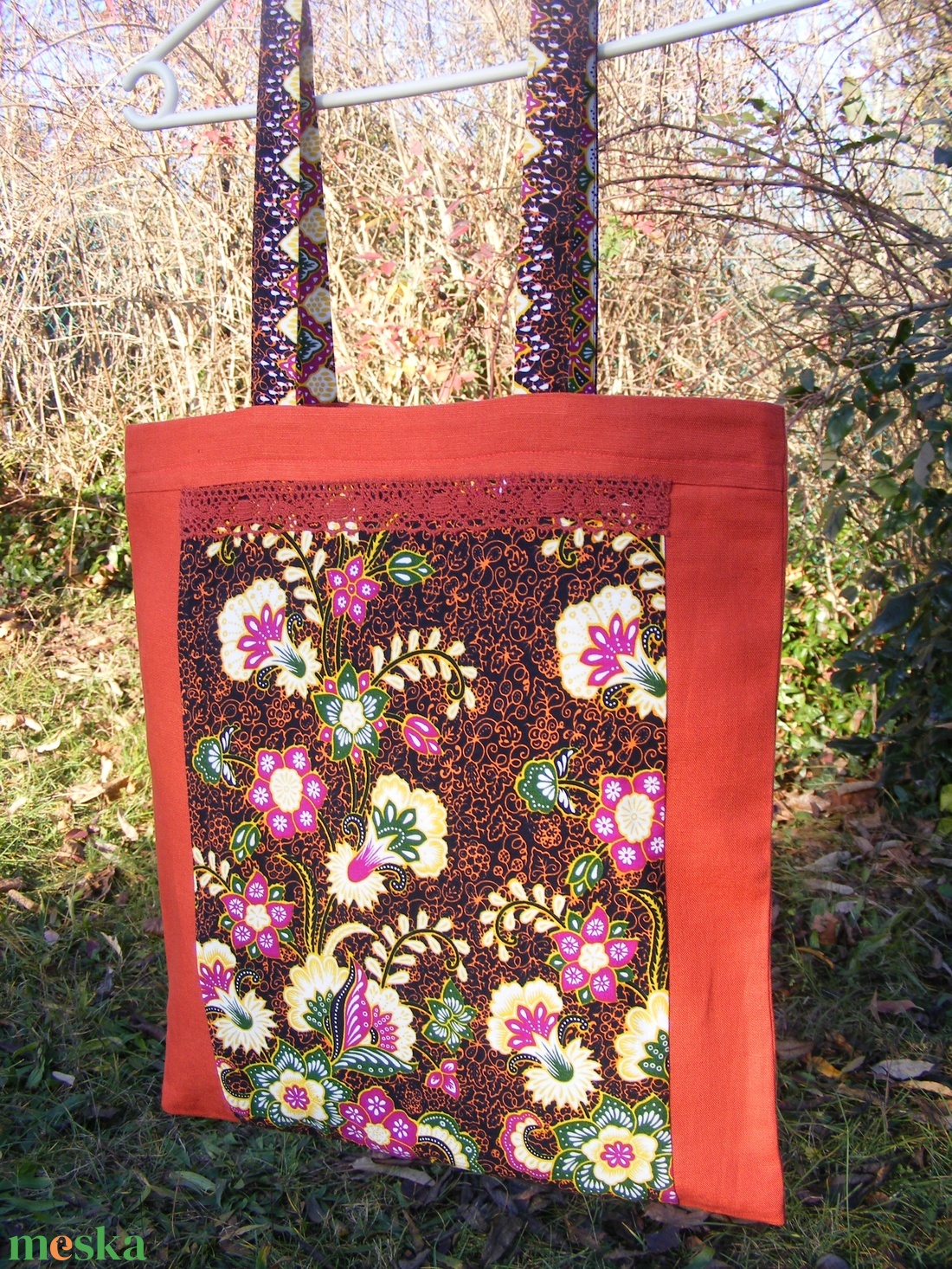 Narancs -afrikai vászontáska - táska & tok - bevásárlás & shopper táska - shopper, textiltáska, szatyor - Meska.hu
