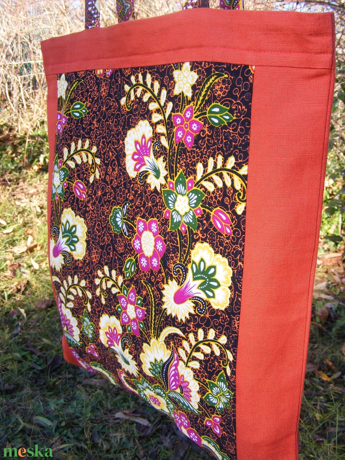 Narancs -afrikai vászontáska - táska & tok - bevásárlás & shopper táska - shopper, textiltáska, szatyor - Meska.hu