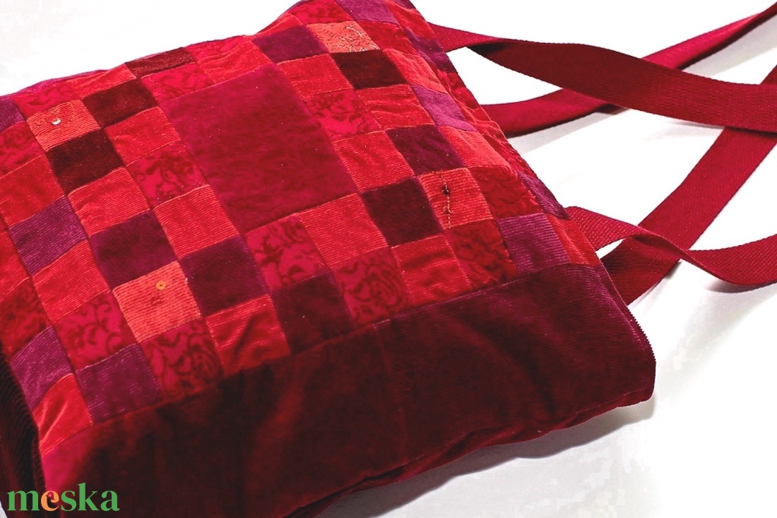 Bordó patchwork táska - táska & tok - kézitáska & válltáska - válltáska - Meska.hu