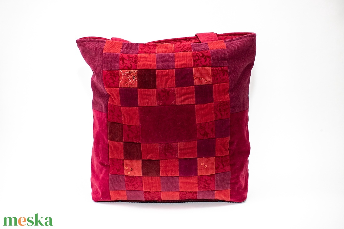 Bordó patchwork táska - táska & tok - kézitáska & válltáska - válltáska - Meska.hu