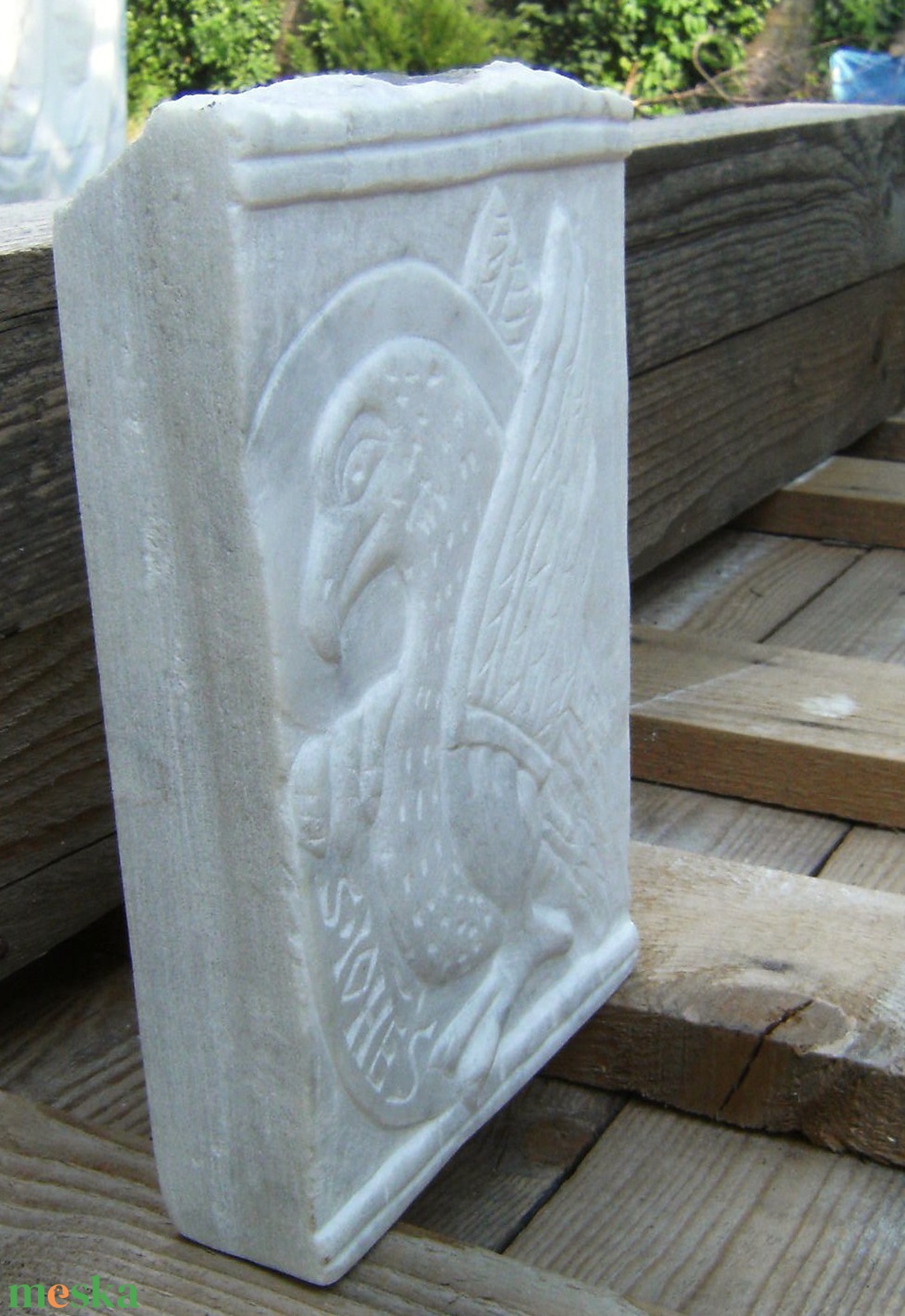 Kőfaragvány dombormű Szent János Sas carrarai márványból - otthon & lakás - dekoráció - fali és függő dekoráció - falra akasztható dekor - Meska.hu