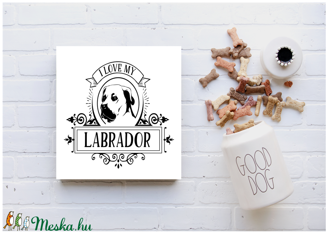  I love my Labrador 20x20 cm - otthon & életmód - dekoráció - Meska.hu