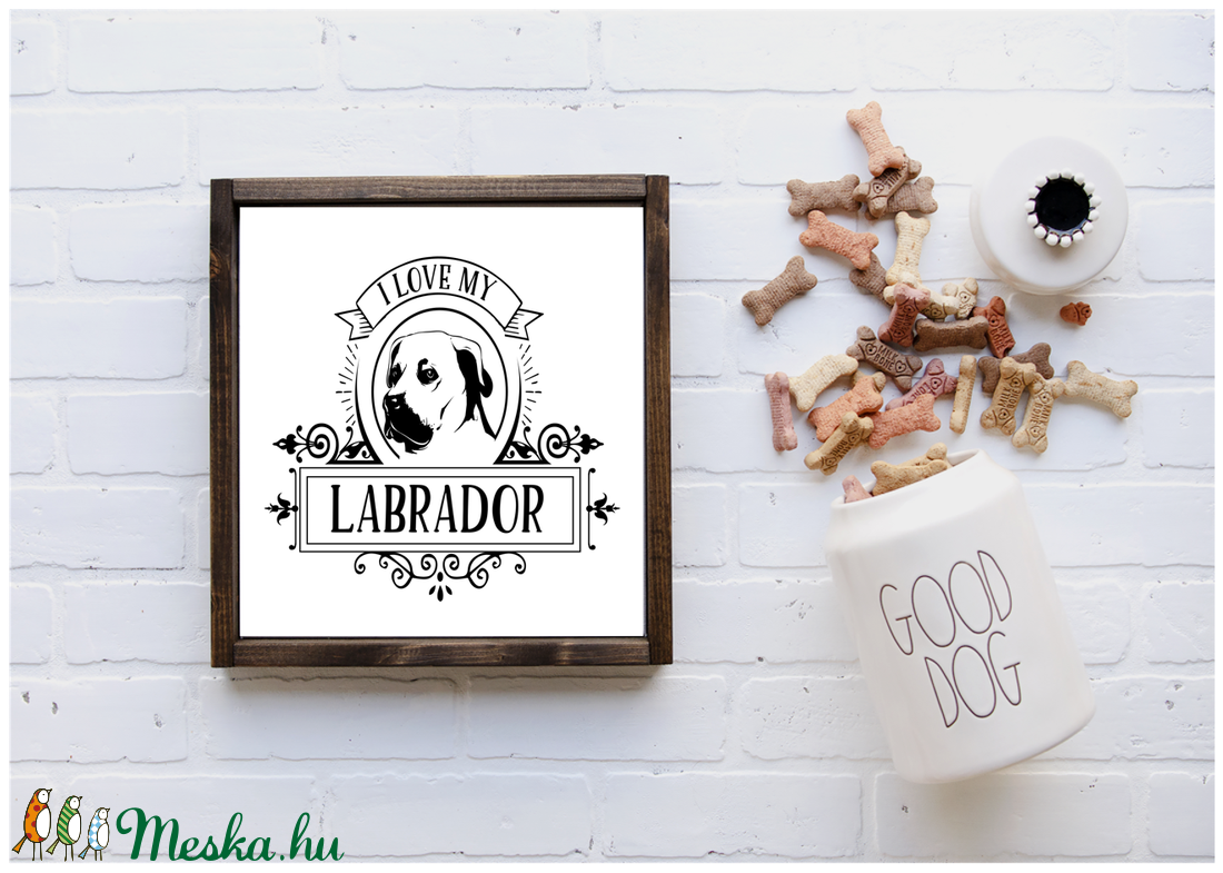  I love my Labrador 20x20 cm - otthon & életmód - dekoráció - Meska.hu
