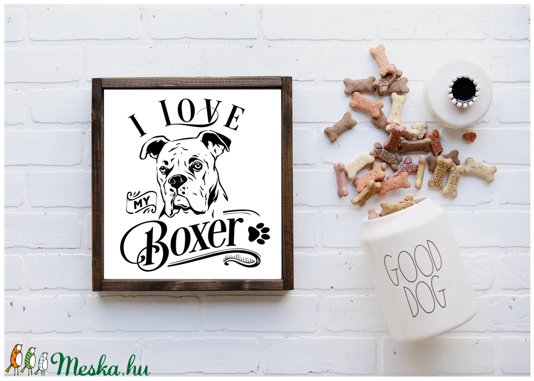 I love my Boxer 20x20 cm - otthon & életmód - dekoráció - Meska.hu I love my Boxer 20x20 cm - otthon & életmód - dekoráció - Meska.hu