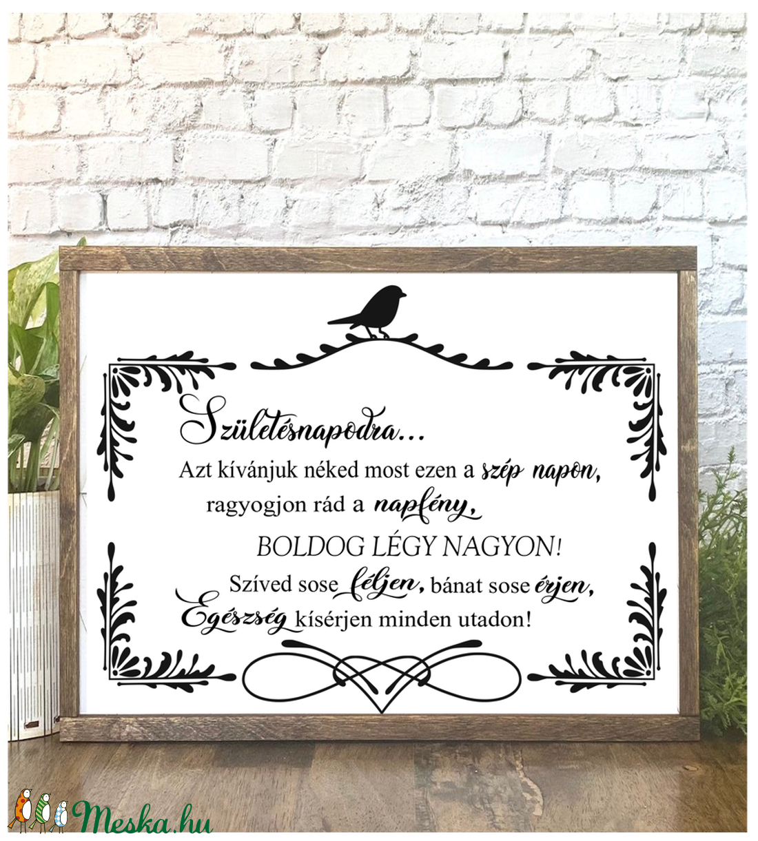 Születésnapodra - madaras 30x20 cm fa tábla - otthon & életmód - dekoráció - Meska.hu