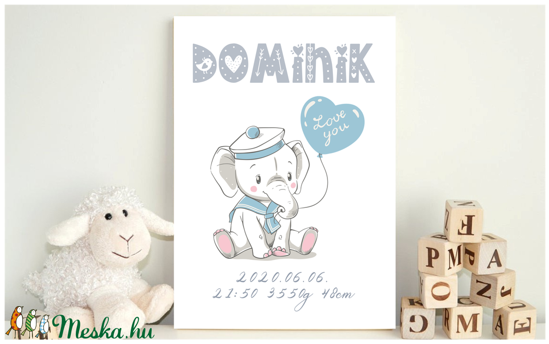 Elefántos-lufis babaköszöntő - fiú 30x20 cm nyomtatott kép, babaszobába - otthon & életmód - dekoráció - Meska.hu Elefántos-lufis babaköszöntő - fiú 30x20 cm nyomtatott kép, babaszobába - otthon & életmód - dekoráció - Meska.hu