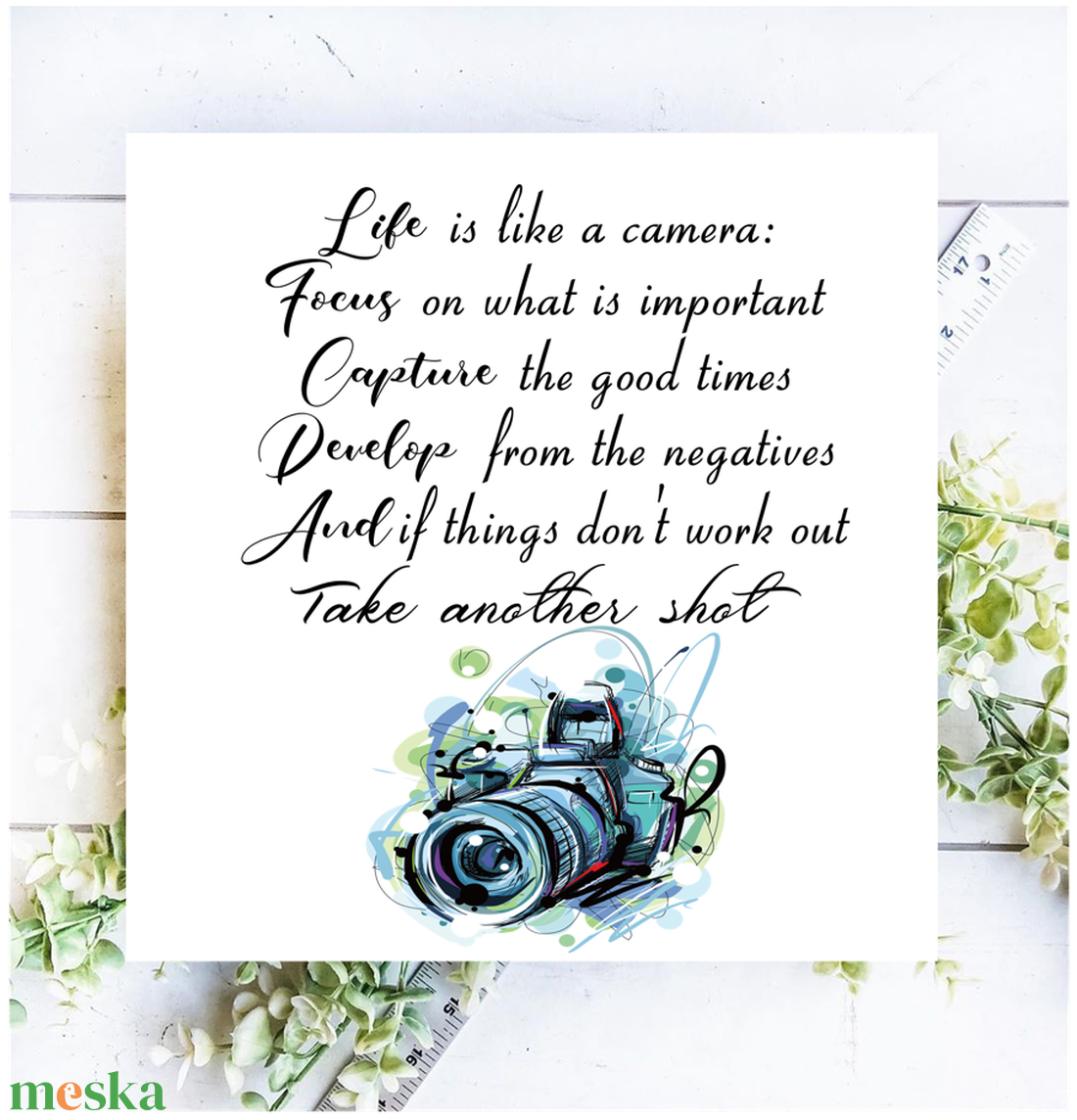  Life is like a camera 30x30 cm fa tábla  - otthon & életmód - dekoráció - kép & falikép - táblakép - Meska.hu