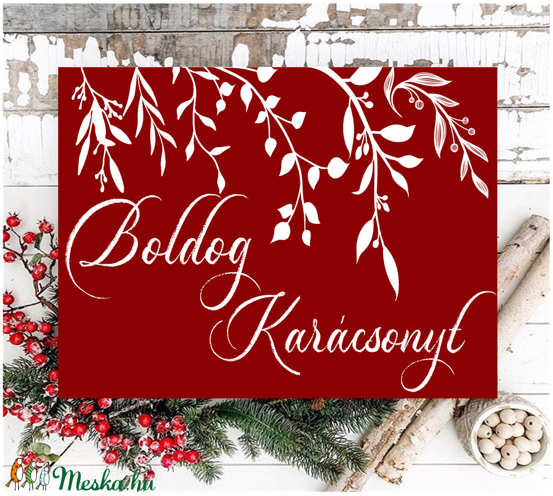 Boldog karácsonyt 40x30 cm fa tábla - karácsony - karácsonyi lakásdekoráció - Meska.hu