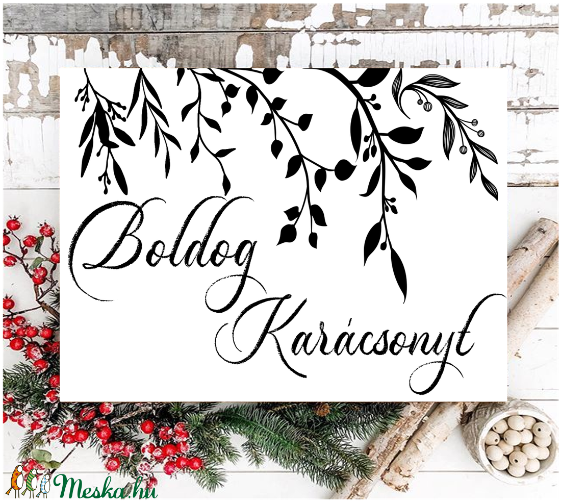 Boldog karácsonyt 40x30 cm fa tábla - karácsony - karácsonyi lakásdekoráció - Meska.hu