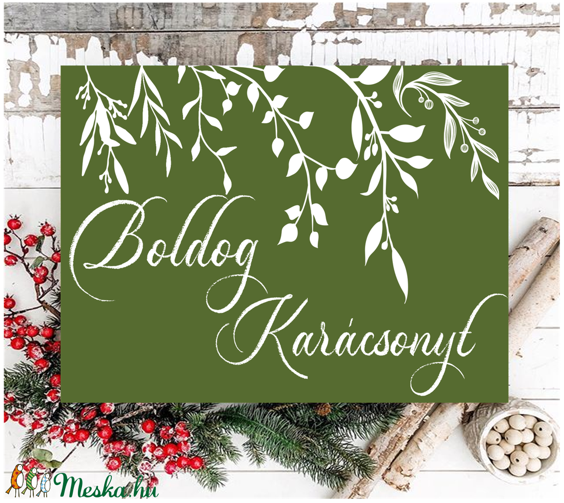 Boldog karácsonyt 40x30 cm fa tábla - karácsony - karácsonyi lakásdekoráció - Meska.hu