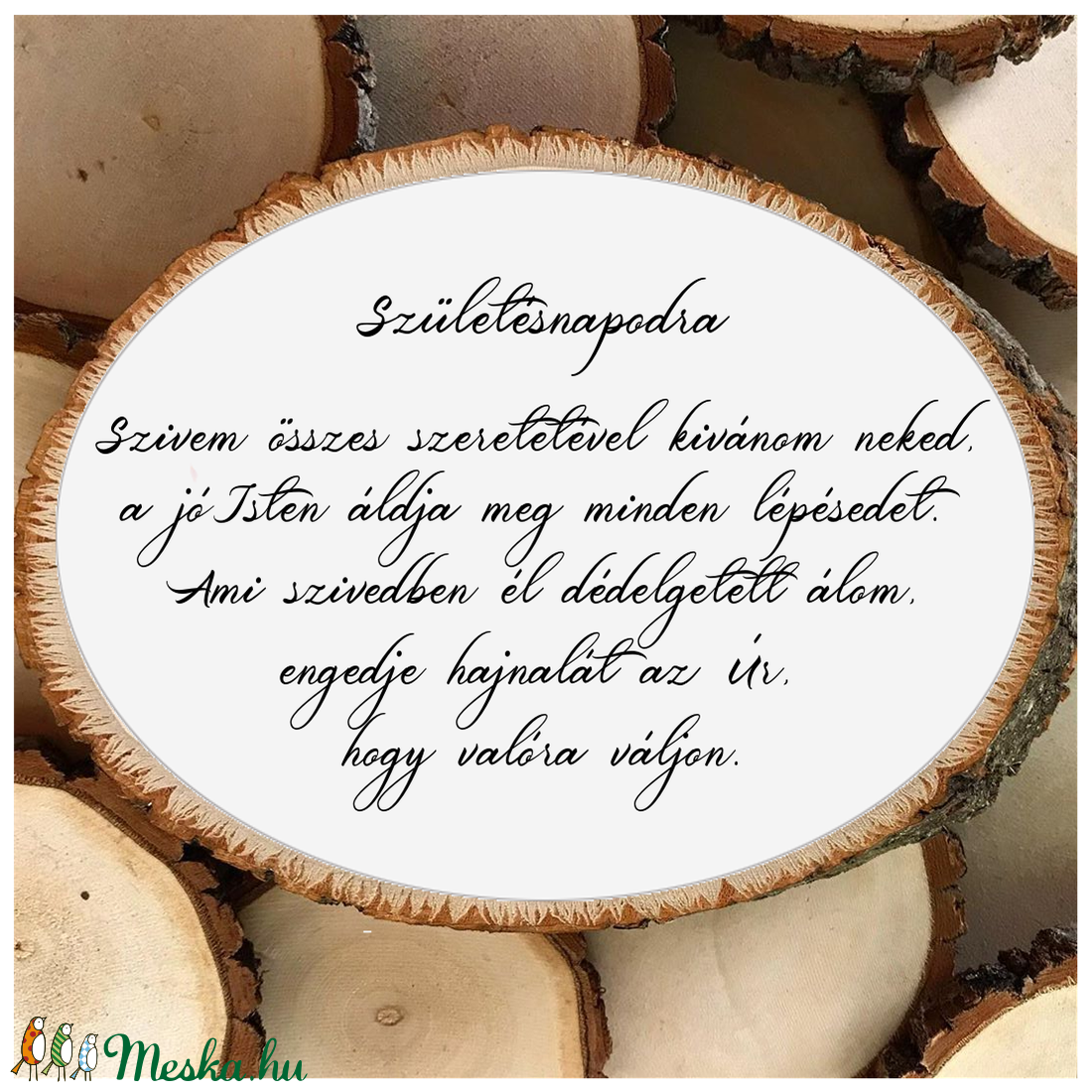 Születésnapodra - fa szelet kb.23x14 cm  - otthon & életmód - dekoráció - Meska.hu
