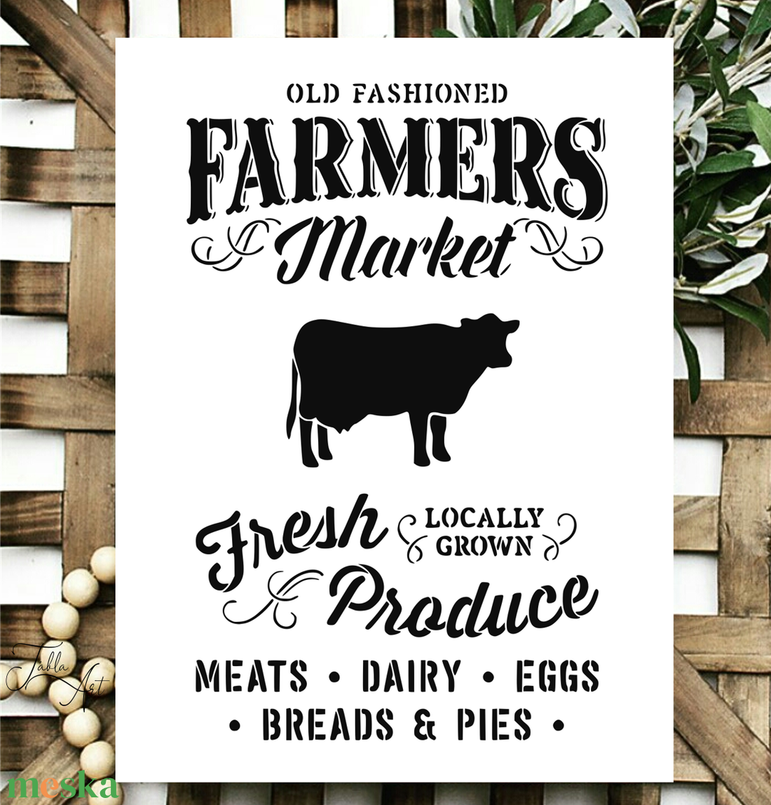 Old fashioned farmers market vászonkép különböző méretben, konyha dekoráció - otthon & életmód - dekoráció - kép & falikép - táblakép - Meska.hu