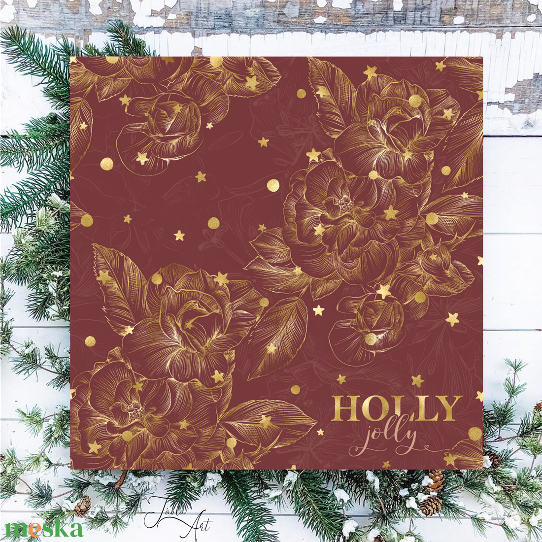 Holly Jolly 30x30 cm karácsonyi fa tábla - otthon & életmód - dekoráció - kép & falikép - táblakép - Meska.hu Holly Jolly 30x30 cm karácsonyi fa tábla - otthon & életmód - dekoráció - kép & falikép - táblakép - Meska.hu
