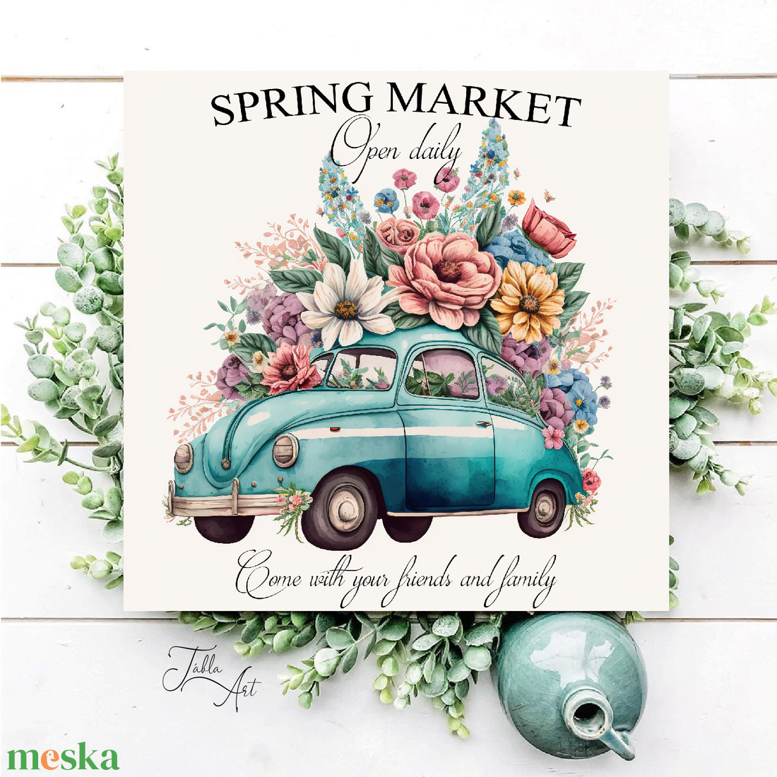 Spring market - kék autó vászonkép különböző méretben, tavasz, nyár - otthon & életmód - dekoráció - kép & falikép - táblakép - Meska.hu Spring market - kék autó vászonkép különböző méretben, tavasz, nyár - otthon & életmód - dekoráció - kép & falikép - táblakép - Meska.hu